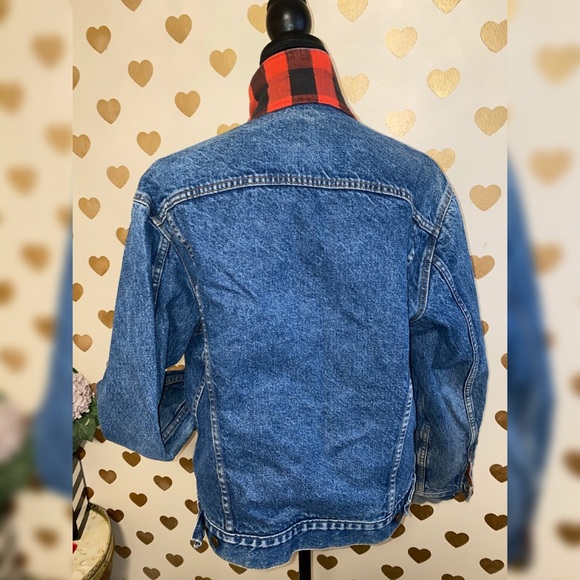 Vintage Levi Jean Jacket buffalo plaid - Picture 3 of 5